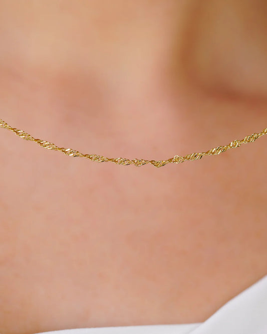 Cadena singapur + dije trebol