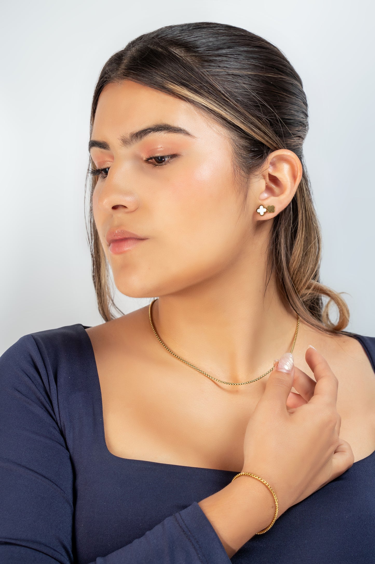 Combo Cadena y Pulsera Mujer – Tejido Veneciano