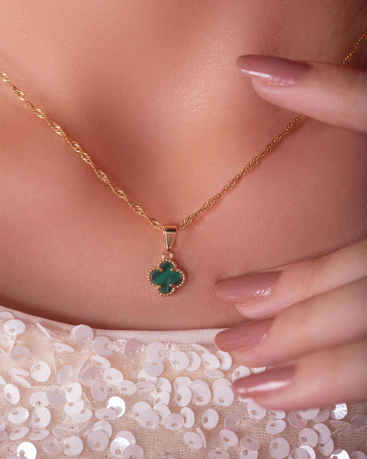 Cadena singapur + dije trebol